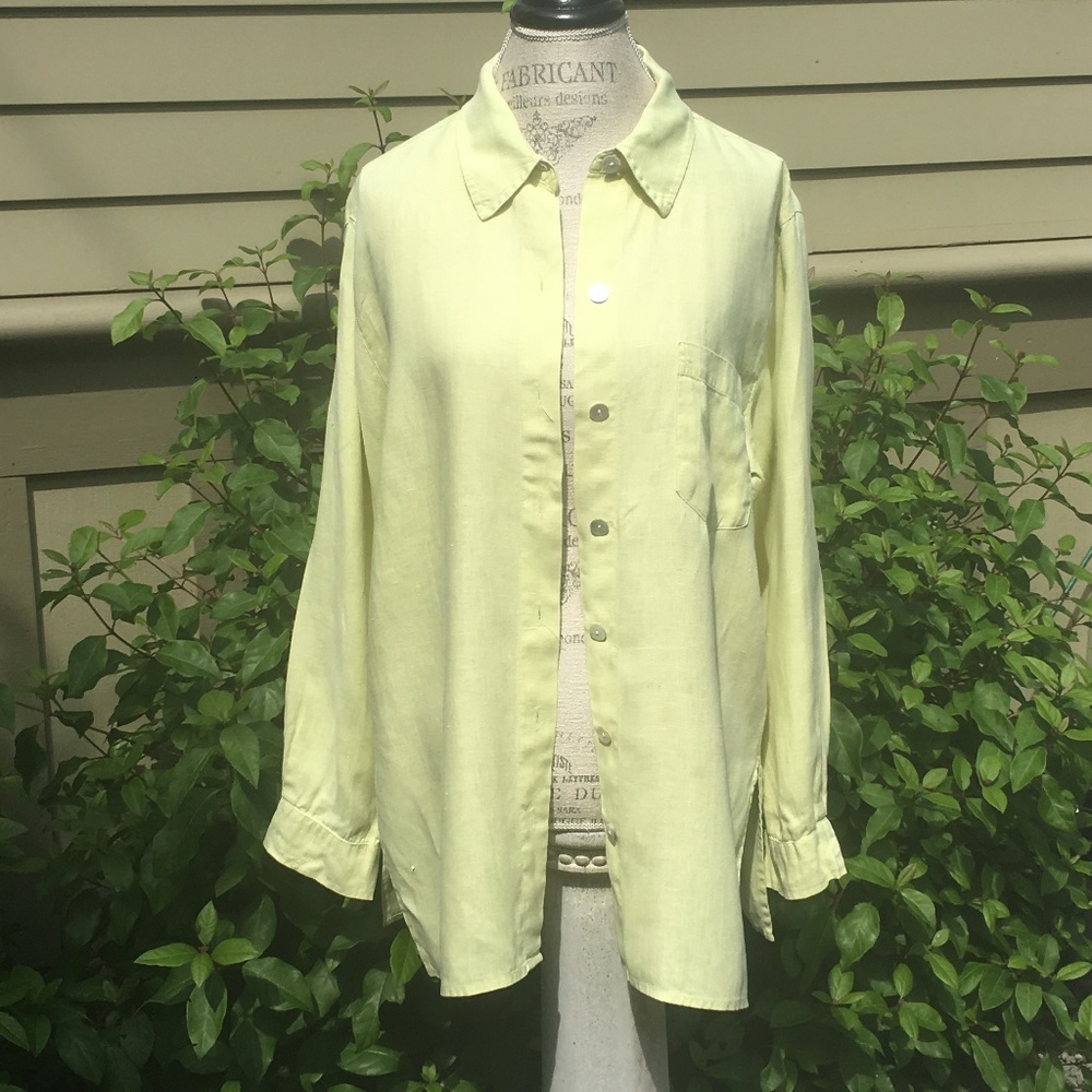 Chico Linen Lime Green Blouse (CLOSING SHOP)